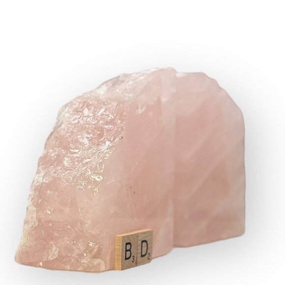 Natural Crystal Bookends Rose Quartz Stone Pink Book Ends Unique Home Decor (BD) - Picture 8 of 10